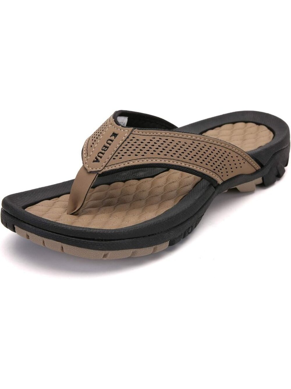 Men's Khaki Beach Flip-Flops Water Sandals Outdoor Athletic Thong